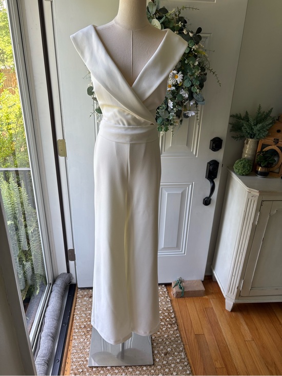 Ralph Lauren Pants - Ralph Lauren Cream V-Neck Wrap Jumpsuit